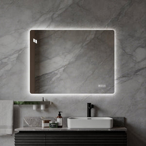 English Elm 24*32 Inch LED Vanity Mirror Anti Fog Wall Mounted Dimmable Backlit Bathroom Light W2709P465814