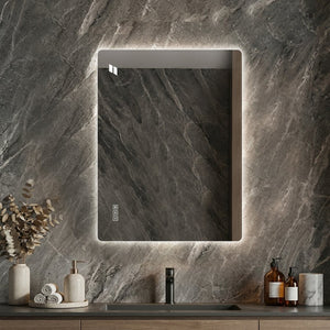 English Elm 24*32 Inch LED Vanity Mirror Anti Fog Wall Mounted Dimmable Backlit Bathroom Light W2709P465814