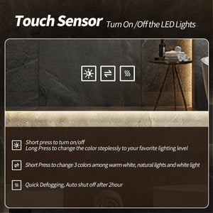 English Elm 24*32 Inch LED Vanity Mirror Anti Fog Wall Mounted Dimmable Backlit Bathroom Light W2709P465814