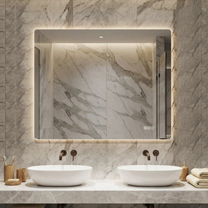English Elm 36*30 Inch LED Backlit Bathroom Vanity Mirror Anti-Fog Dimmable Wall Mounted Frameless W2709P465896