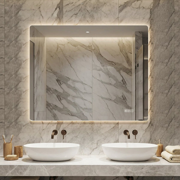 English Elm 36*30 Inch LED Backlit Bathroom Vanity Mirror Anti-Fog Dimmable Wall Mounted Frameless W2709P465896