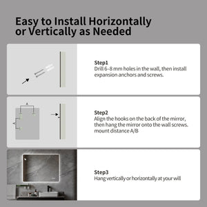 English Elm 36*30 Inch LED Backlit Bathroom Vanity Mirror Anti-Fog Dimmable Wall Mounted Frameless W2709P465896