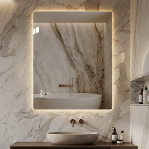 English Elm 36*30 Inch LED Backlit Bathroom Vanity Mirror Anti-Fog Dimmable Wall Mounted Frameless W2709P465896