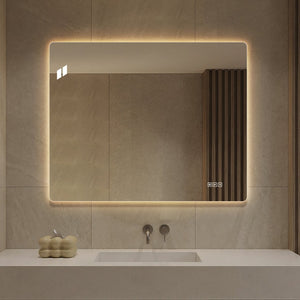 English Elm 36*30 Inch LED Backlit Bathroom Vanity Mirror Anti-Fog Dimmable Wall Mounted Frameless W2709P465896