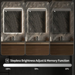 English Elm 36*30 Inch LED Backlit Bathroom Vanity Mirror Anti-Fog Dimmable Wall Mounted Frameless W2709P465896