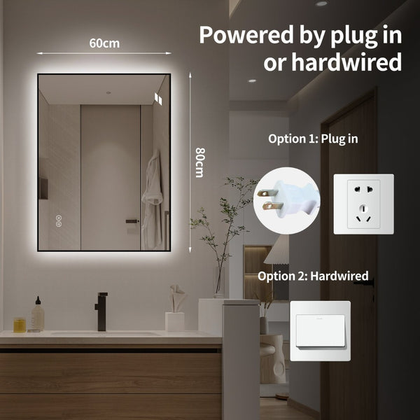 English Elm 24 X 32 Backlit Bathroom Vanity Mirror Aluminum Frame Anti-Fog Dimmable Wall Mount W2709P465898