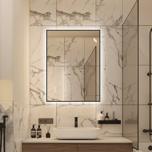 English Elm 24 X 32 Backlit Bathroom Vanity Mirror Aluminum Frame Anti-Fog Dimmable Wall Mount W2709P465898