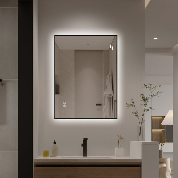 English Elm 24 X 32 Backlit Bathroom Vanity Mirror Aluminum Frame Anti-Fog Dimmable Wall Mount W2709P465898