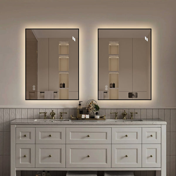 English Elm 24 X 32 Backlit Bathroom Vanity Mirror Aluminum Frame Anti-Fog Dimmable Wall Mount W2709P465898