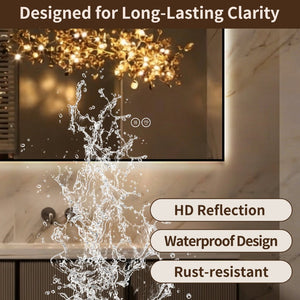 English Elm 24 X 32 Backlit Bathroom Vanity Mirror Aluminum Frame Anti-Fog Dimmable Wall Mount W2709P465898