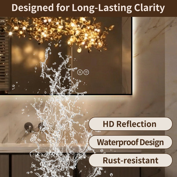 English Elm 24 X 32 Backlit Bathroom Vanity Mirror Aluminum Frame Anti-Fog Dimmable Wall Mount W2709P465898