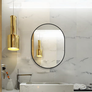 English Elm 24 X 32 Capsule Vanity Mirror Aluminum Framed Moisture Resistant HD Bathroom Wall Mount W2709P465902