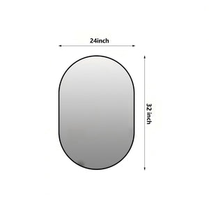 English Elm 24 X 32 Capsule Vanity Mirror Aluminum Framed Moisture Resistant HD Bathroom Wall Mount W2709P465902