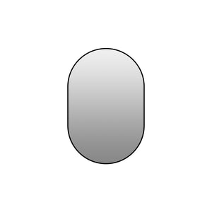 English Elm 36x24 Black Metal Framed Wall Mirror Powder Coated Rounded Edges for Bath or Bedroom W2709P465903