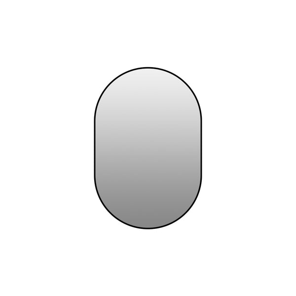 English Elm 36x24 Black Metal Framed Wall Mirror Powder Coated Rounded Edges for Bath or Bedroom W2709P465903