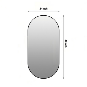 English Elm 48x24 Black Metal Framed Wall Mirror Versatile Bathroom Bedroom Entryway Decor W2709P465905