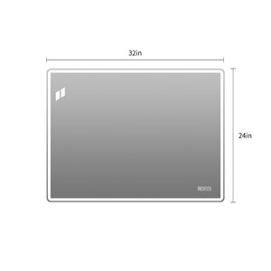 English Elm 24 Inch Rectangular Bathroom Mirror with Dual LED Lighting Anti-Fog and Dimming Control W2709P465918