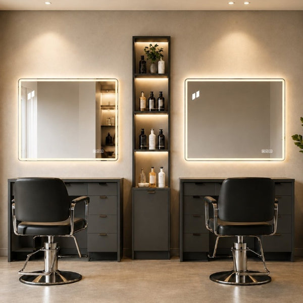 English Elm 24 Inch Rectangular Bathroom Mirror with Dual LED Lighting Anti-Fog and Dimming Control W2709P465918