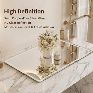 English Elm 30 X 36 Frameless Front Lit LED Bathroom Mirror with Anti Fog and Stepless Dimming Clear W2709P465948