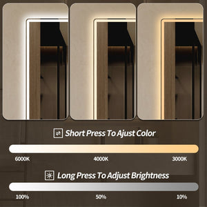 English Elm 30 X 36 Frameless Front Lit LED Bathroom Mirror with Anti Fog and Stepless Dimming Clear W2709P465948