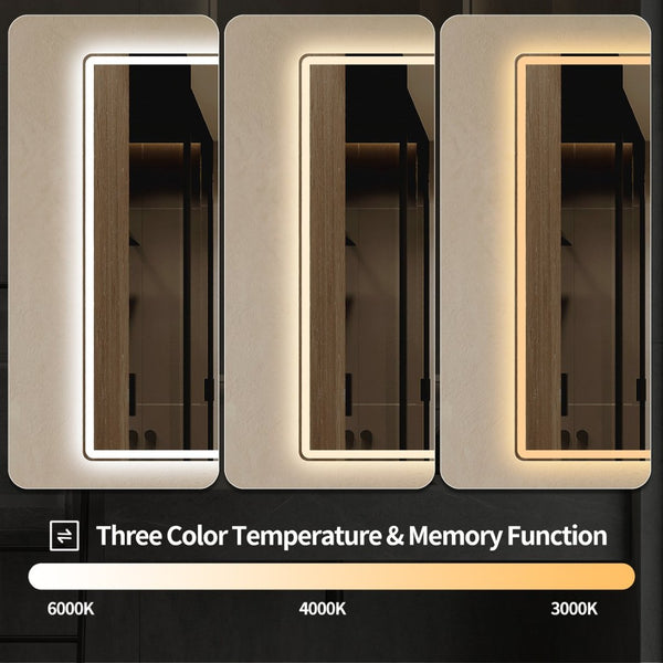 English Elm 30 X 36 Frameless Front Lit LED Bathroom Mirror with Anti Fog and Stepless Dimming Clear W2709P465948