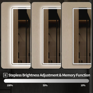 English Elm 30 X 36 Frameless Front Lit LED Bathroom Mirror with Anti Fog and Stepless Dimming Clear W2709P465948