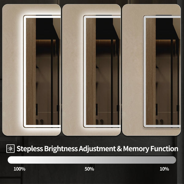 English Elm 30 X 36 Frameless Front Lit LED Bathroom Mirror with Anti Fog and Stepless Dimming Clear W2709P465948