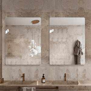English Elm Modern Frameless Rectangular Bathroom Vanity Mirror with Shatter Safe Silver Glass W2709P466988