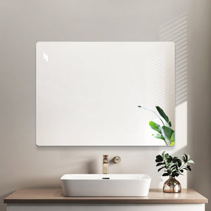 English Elm Modern Frameless Rectangular Bathroom Vanity Mirror with Shatter Safe Silver Glass W2709P466988