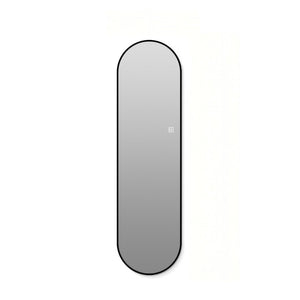 English Elm 65 Inch Capsule LED Full Length Wall Mirror with Matte Black Frame and Dimmable Touch Control W2709P501958