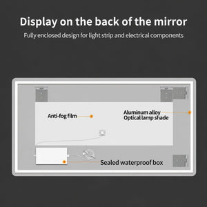 English Elm 48 Inch Frameless Backlit Bathroom Mirror with Anti-Fog Dimmable LED and Memory Function W2709P536893
