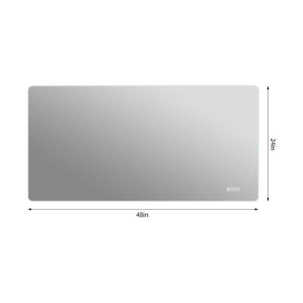 English Elm 48 Inch Frameless Backlit Bathroom Mirror with Anti-Fog Dimmable LED and Memory Function W2709P536893