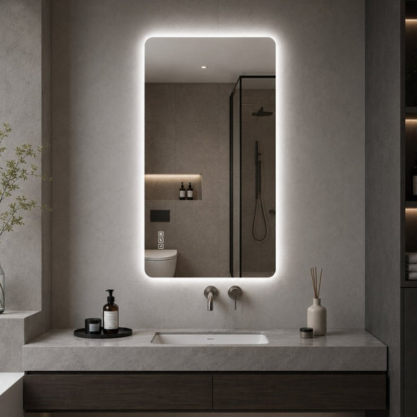 English Elm 48 Inch Frameless Backlit Bathroom Mirror with Anti-Fog Dimmable LED and Memory Function W2709P536893