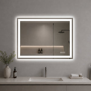 English Elm 36 Inch LED Vanity Mirror Dimmable Anti Fog Frameless Bath Wall Mount Touch Control W2709P536898