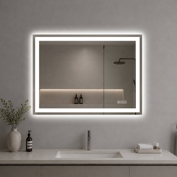 English Elm 36 Inch LED Vanity Mirror Dimmable Anti Fog Frameless Bath Wall Mount Touch Control W2709P536898