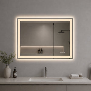 English Elm 36 Inch LED Vanity Mirror Dimmable Anti Fog Frameless Bath Wall Mount Touch Control W2709P536898
