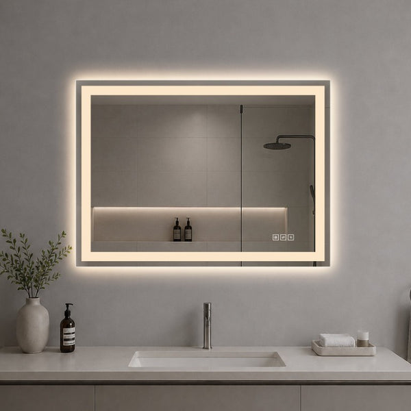 English Elm 36 Inch LED Vanity Mirror Dimmable Anti Fog Frameless Bath Wall Mount Touch Control W2709P536898