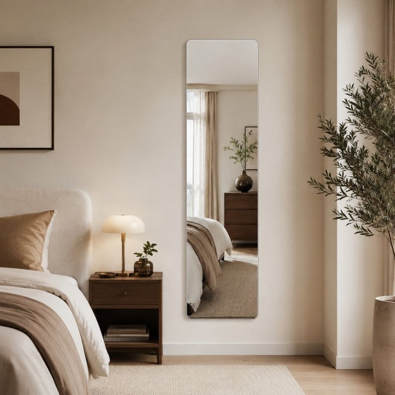 English Elm 56 Inch Frameless Full Length Wall Mirror HD Silver Glass Shatter Safe Bedroom Entryway W2709P539169