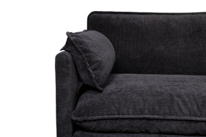 English Elm 55.32*39.76" Boucle Sofa Bed with Ottoman Deep Cushion Armrests Living Room Lounge Chair Black W2715P491930