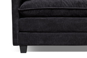 English Elm 55.32*39.76" Boucle Sofa Bed with Ottoman Deep Cushion Armrests Living Room Lounge Chair Black W2715P491930