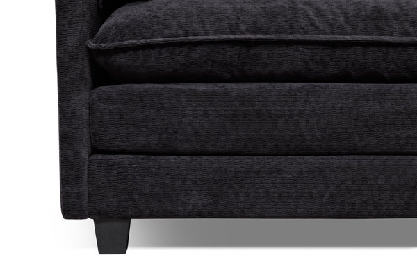 English Elm 55.32*39.76" Boucle Sofa Bed with Ottoman Deep Cushion Armrests Living Room Lounge Chair Black W2715P491930
