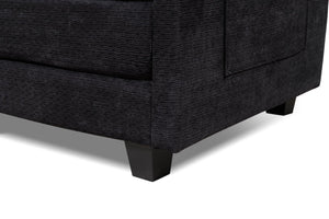 English Elm 55.32*39.76" Boucle Sofa Bed with Ottoman Deep Cushion Armrests Living Room Lounge Chair Black W2715P491930