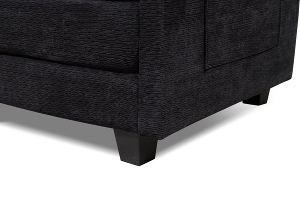 English Elm 55.32*39.76" Boucle Sofa Bed with Ottoman Deep Cushion Armrests Living Room Lounge Chair Black W2715P491930