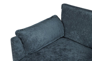 English Elm 55.32*39.76" Boucle Sofa Bed with Ottoman Deep Cushion Armrests Living Room Lounge Chair Dark Green Black W2715P491931