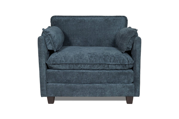 English Elm 55.32*39.76" Boucle Sofa Bed with Ottoman Deep Cushion Armrests Living Room Lounge Chair Dark Green Black W2715P491931
