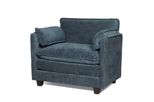 English Elm 55.32*39.76" Boucle Sofa Bed with Ottoman Deep Cushion Armrests Living Room Lounge Chair Dark Green Black W2715P491931