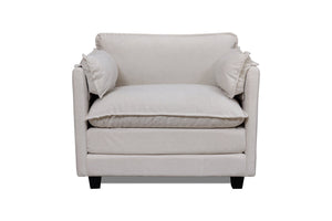 English Elm 55.32*39.76" Boucle Sofa Bed with Ottoman Deep Cushion Armrests Living Room Lounge Chair Beige W2715P491932