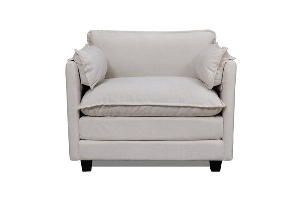 English Elm 55.32*39.76" Boucle Sofa Bed with Ottoman Deep Cushion Armrests Living Room Lounge Chair Beige W2715P491932