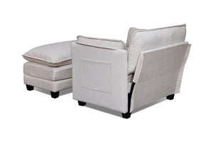 English Elm 55.32*39.76" Boucle Sofa Bed with Ottoman Deep Cushion Armrests Living Room Lounge Chair Beige W2715P491932