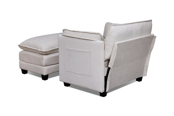 English Elm 55.32*39.76" Boucle Sofa Bed with Ottoman Deep Cushion Armrests Living Room Lounge Chair Beige W2715P491932